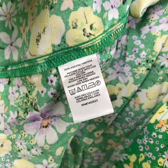 Loft floral sleeveless crossover back buttons midi dress size 16 - Picture 5 of 6